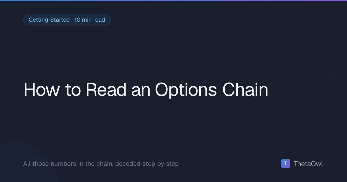 How to Read an Options Chain — Learn Options Trading | thetaOwl